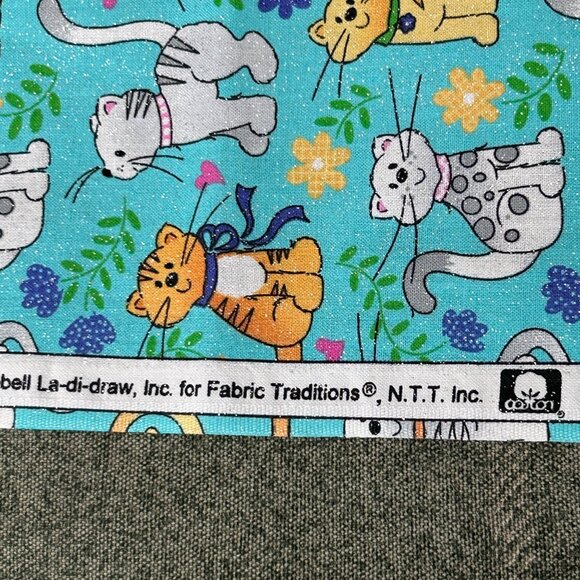 Fabric Cat Print by Laurie Campbell/Patty Reed 2017 La Di Draw 1+ Yard Glitter - Picture 6 of 11